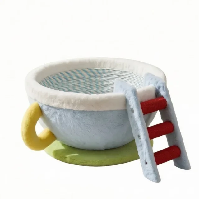 Pet Bed blue white green