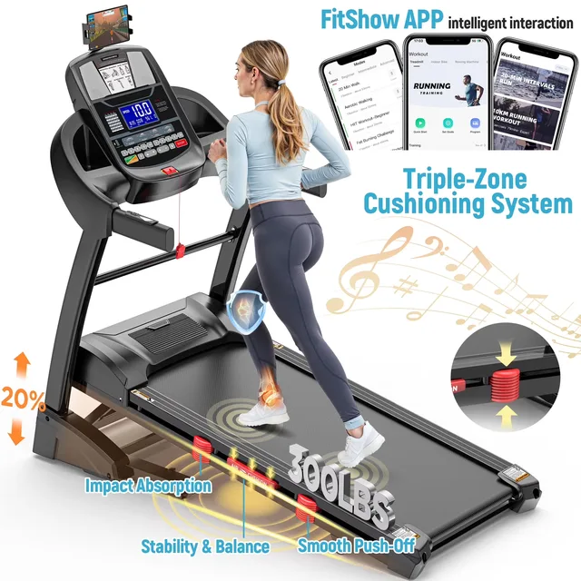 Foldable Treadmill 4.8hp 300 lbs
