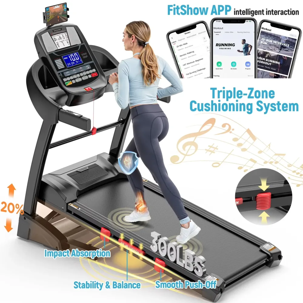 Foldable Treadmill 4.8hp 300 lbs