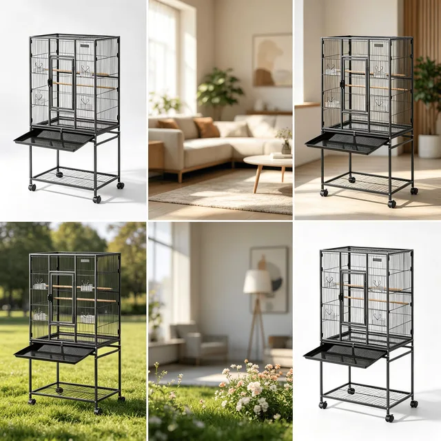Bird Cage black waterproof locking