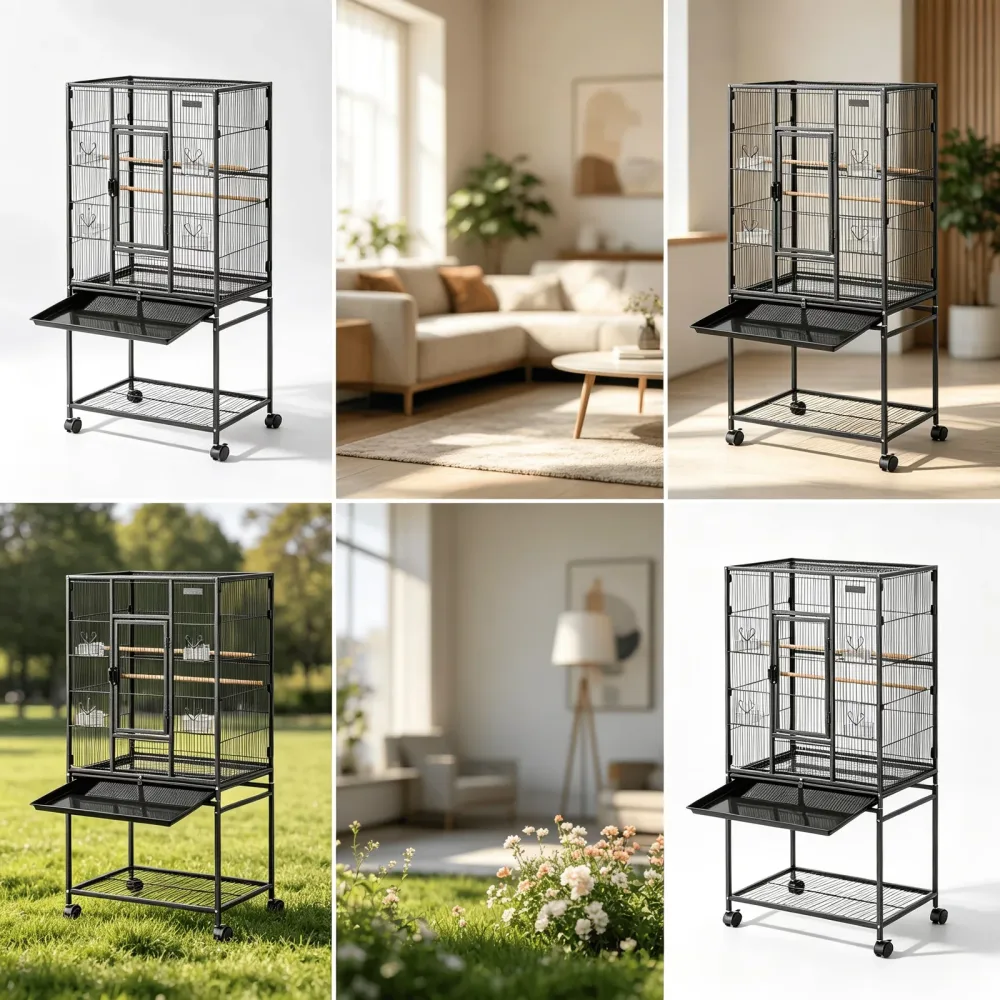 Bird Cage black waterproof locking