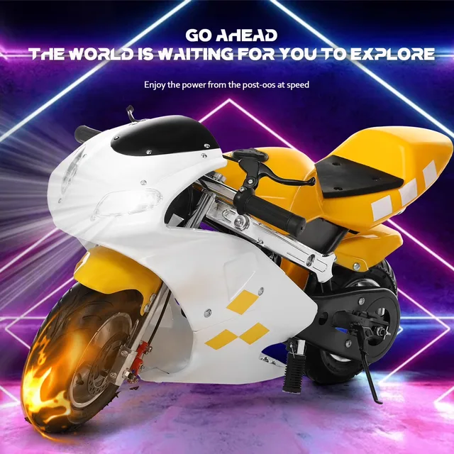 Pocket Bike white yellow 23 inches
