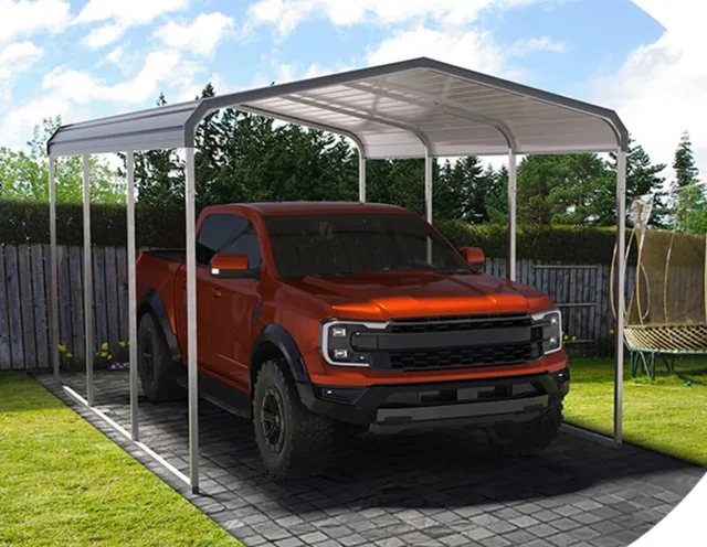 Metal Carport heavy-duty grey 2204-2645.5 lbs