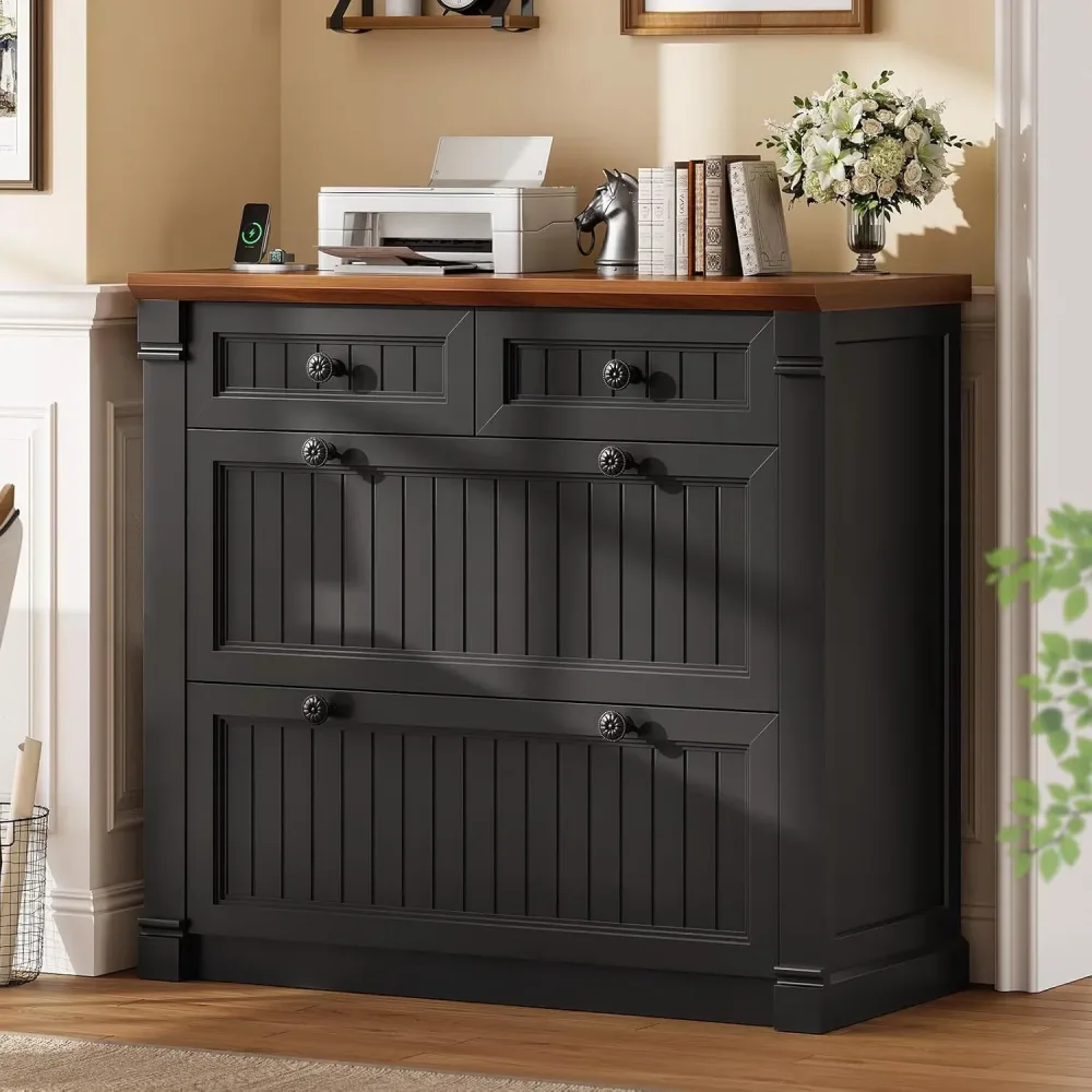 File Cabinet 33" black brown