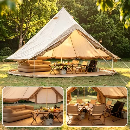 Bell Tent 13.1ft 4-8 people beige