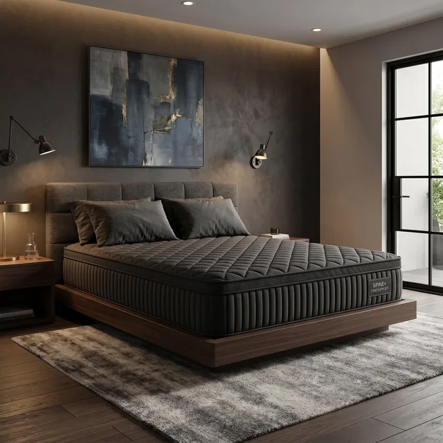 Hybrid Mattress black 80 inches 60 inches