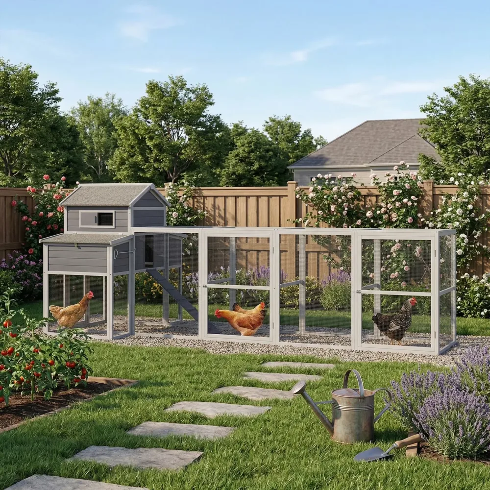 Chicken Coop 150' 7ft gray