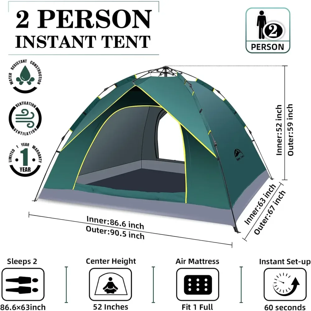 Camping Tent 2 person waterproof 1-2 person