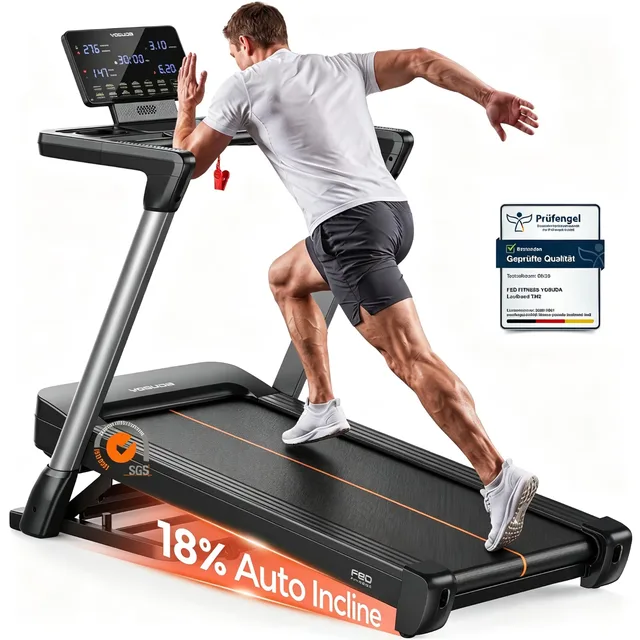 Treadmill Auto 380lbs foldable 3hp