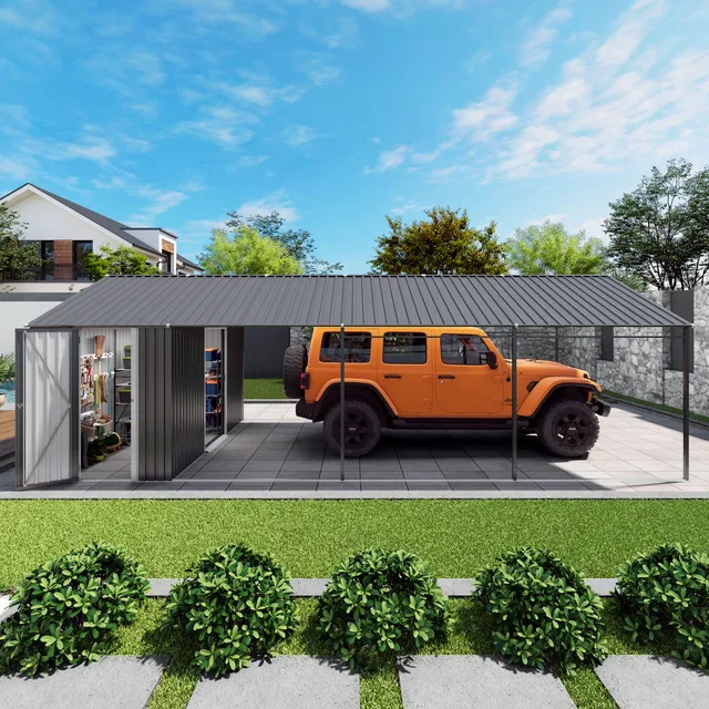 Steel Carport 101.70 inch grey 144.20 inches