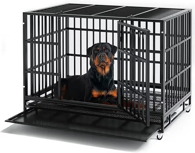 Dog Crate 48 inch 48 in black