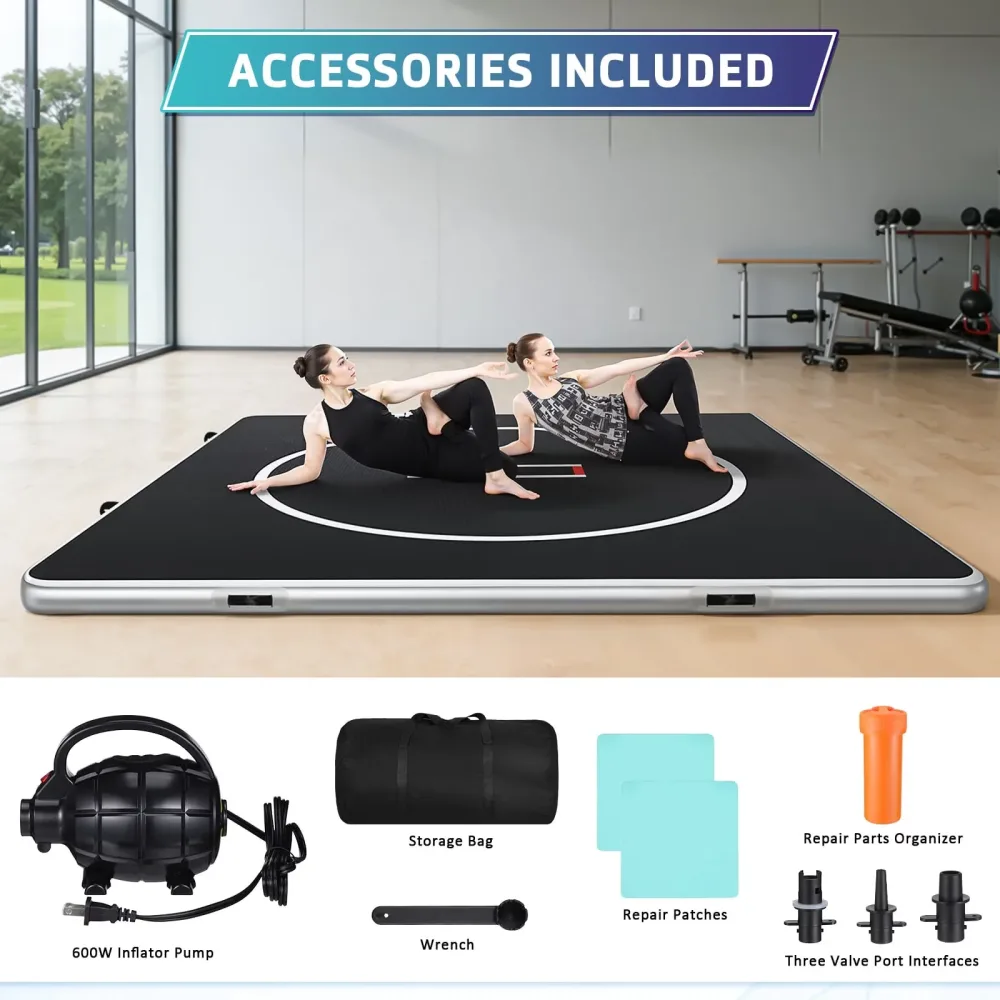 Exercise Mat portable black 10 ft