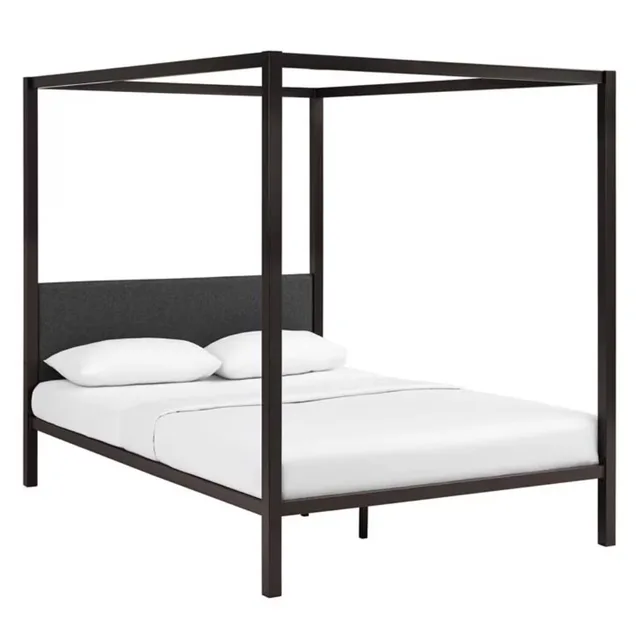 Bed Frame brown gray 1323 lbs