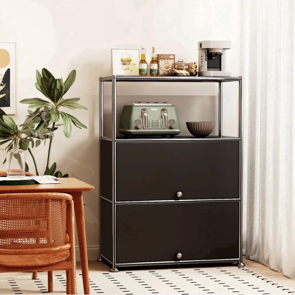 Storage Cabinet adjustable white black