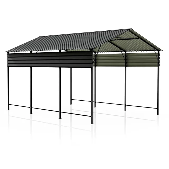 Metal Carport heavy-duty black