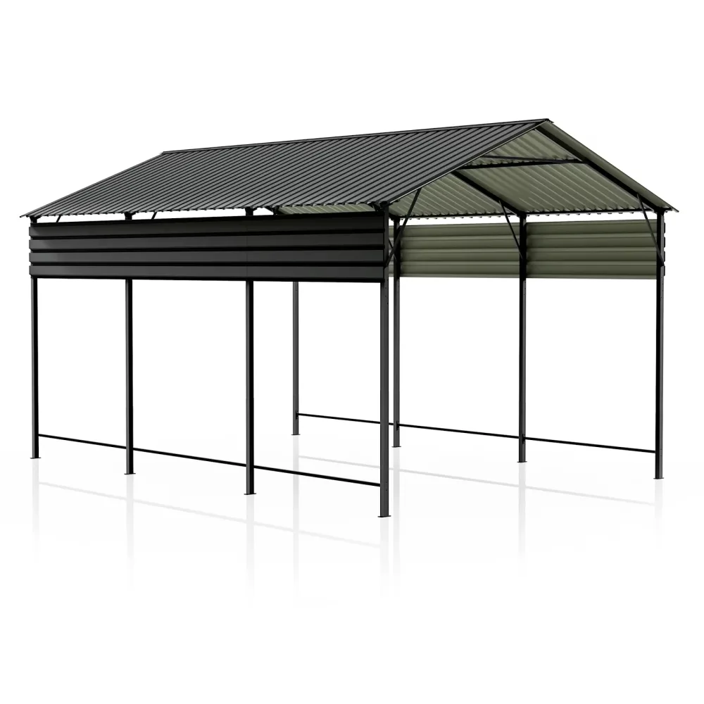 Metal Carport heavy-duty black