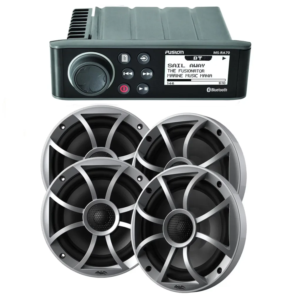 Stereo 2 pairs 6.5" silver