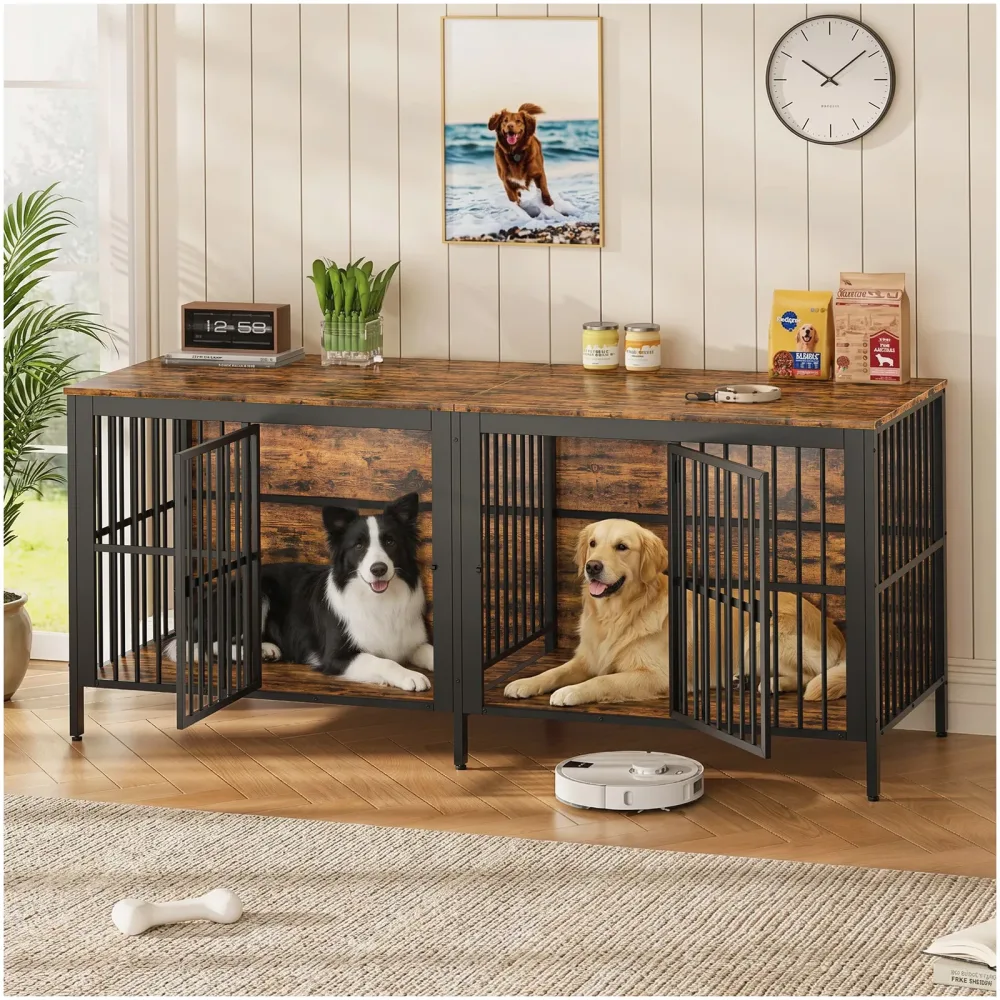 Dog Crate brown 150 lbs black