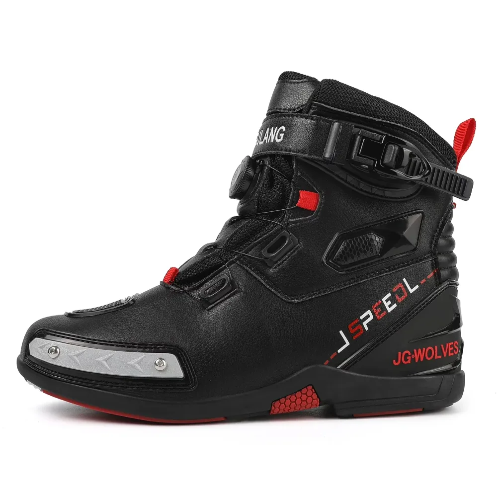 Motorcycle Boots waterproof black white