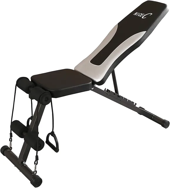 Weight Bench adjustable foldable white