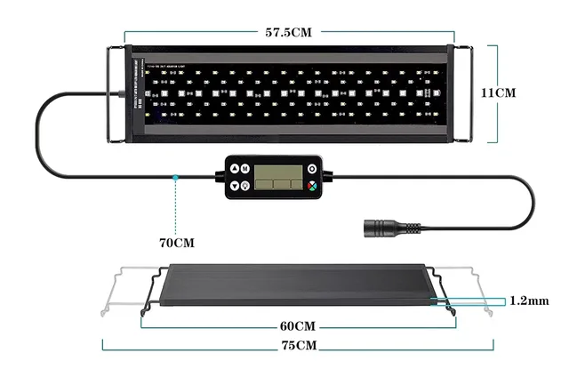 Fish Tank 60cm adjustable led