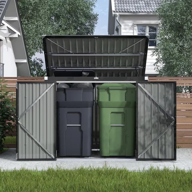 Storage Shed 5 ft black 59.1"
