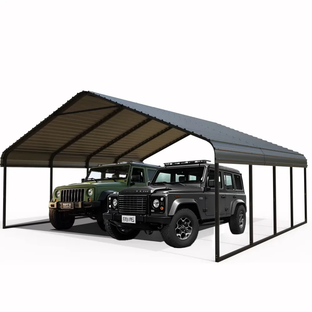 Carport gray white 20 ft