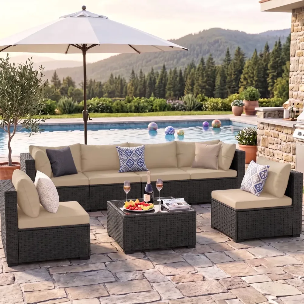 Patio Furniture blue black beige