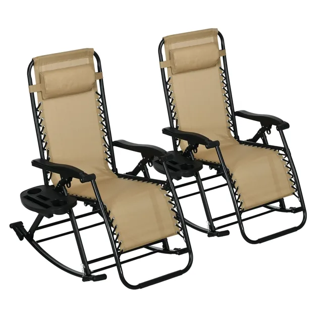 Rocking Chair foldable beige 47.25"
