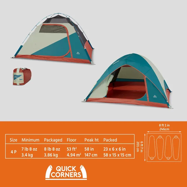 Backpacking Tent 6 person 58-68 inch 7lbs