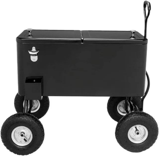 Rolling Cooler 10" black 80 quart