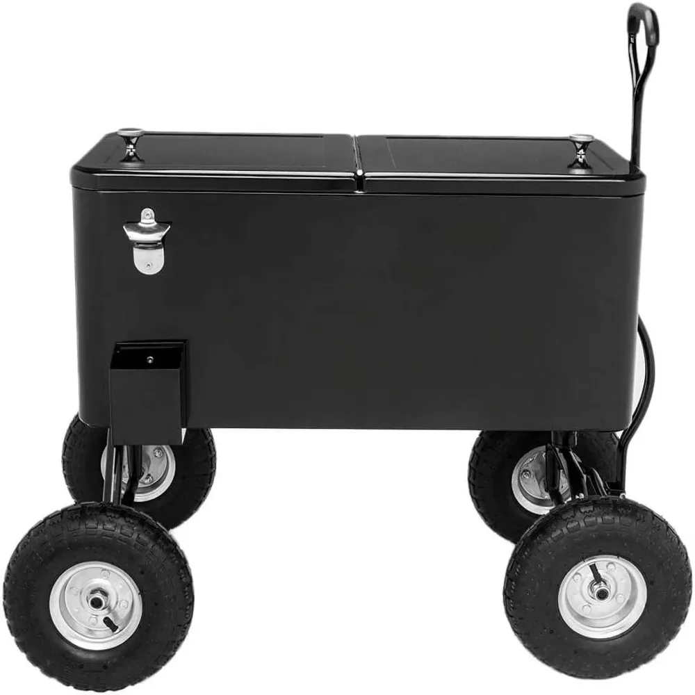 Rolling Cooler 10" black 80 quart