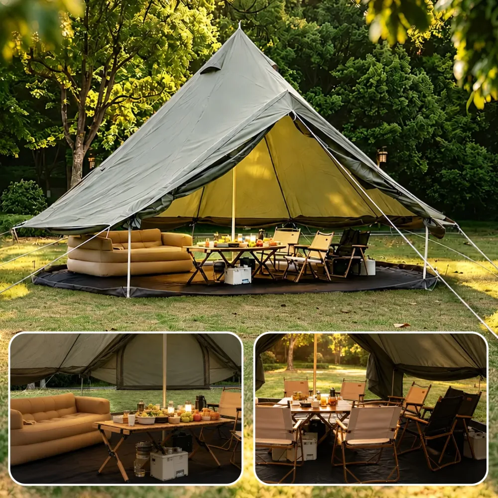 Bell Tent 13.1ft 4-8 people green
