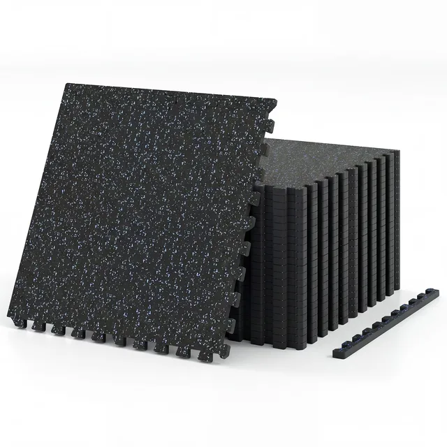 Workout Mats 0.39' black blue