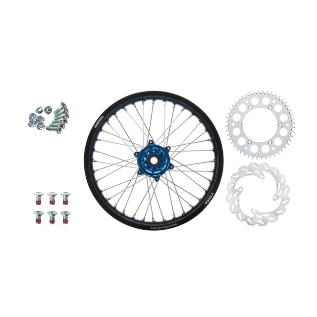 Wheel black silver blue