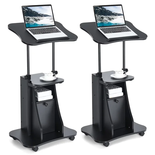 Desk adjustable black 27'