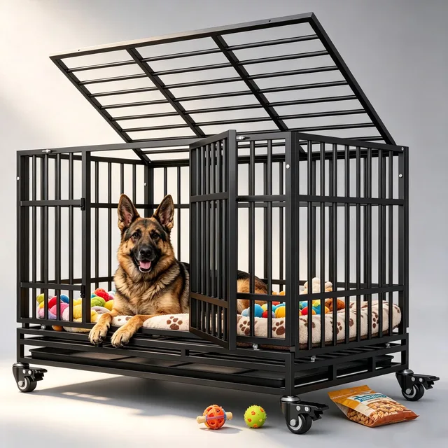 Dog Crate 48 inch black 33.1 inches