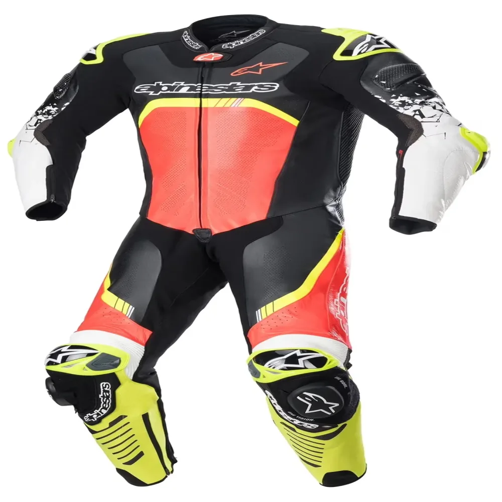 Mens Motorcycle black red yellow