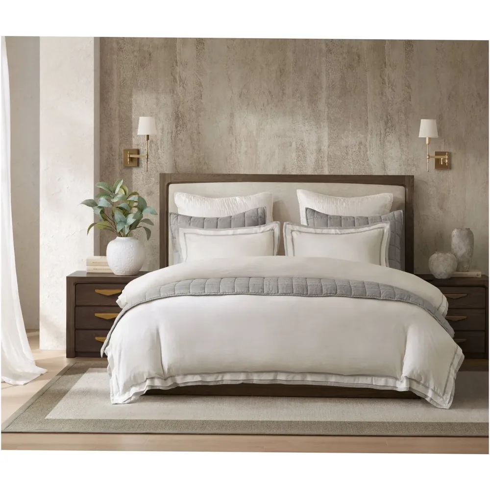 Bedding white gray 90"