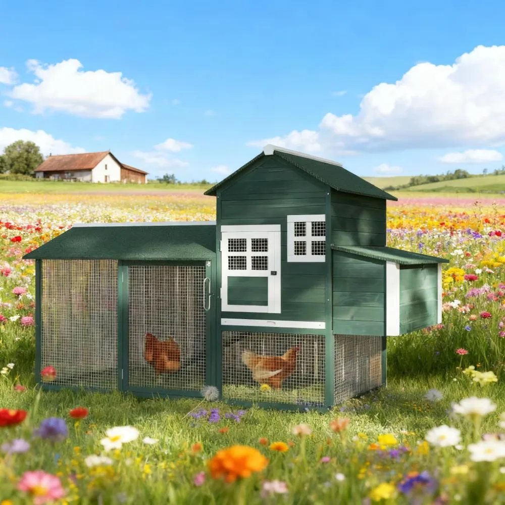Chicken Coop green white
