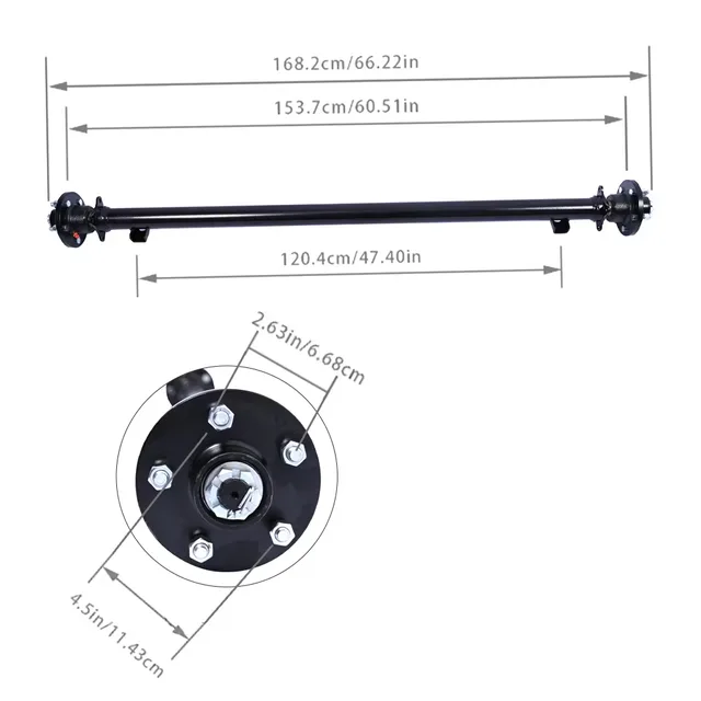 Trailer 3500lb 4.5" 61"