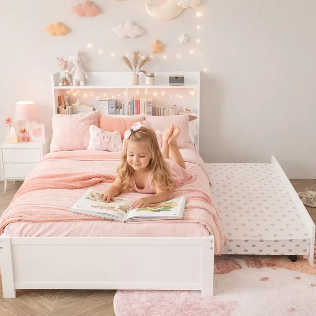 Bed Frame white 85.4" 41.5"