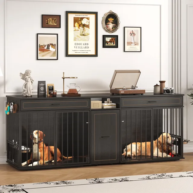 Dog Crate 86.6" black 1.87in