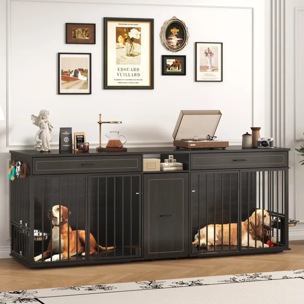 Dog Crate 86.6" black 1.87in