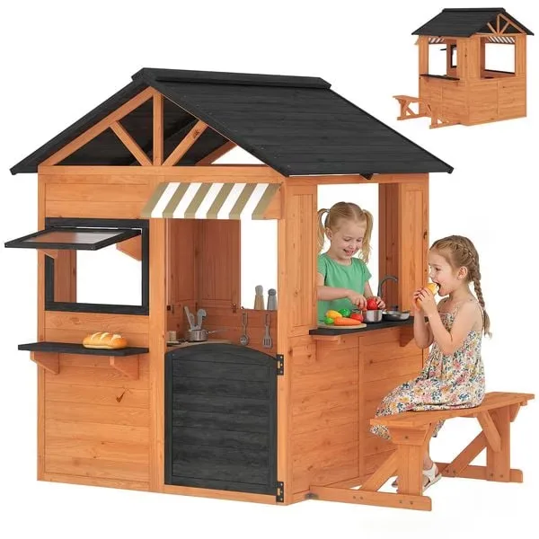 Play Kitchen brown 67.5" 57.5"