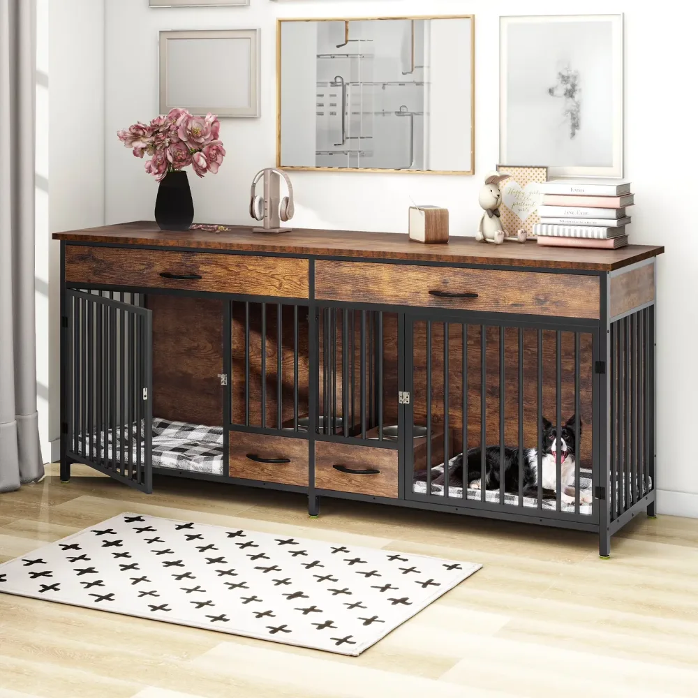 Dog Crate 91.3" heavy-duty brown