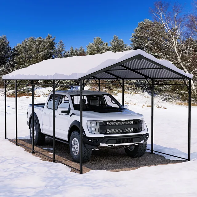 Metal Carport 10' 20' black