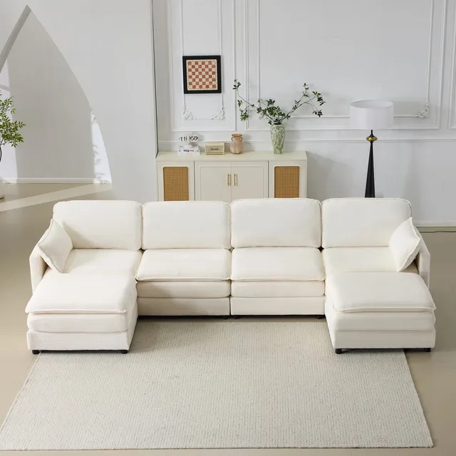 Sofa 136" 22" beige
