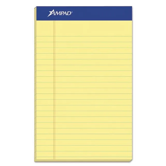 Writing Pads yellow 8" 5"