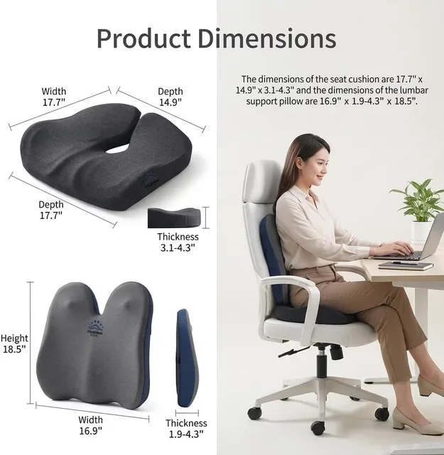 Seat Cushion adjustable grey 65 inch